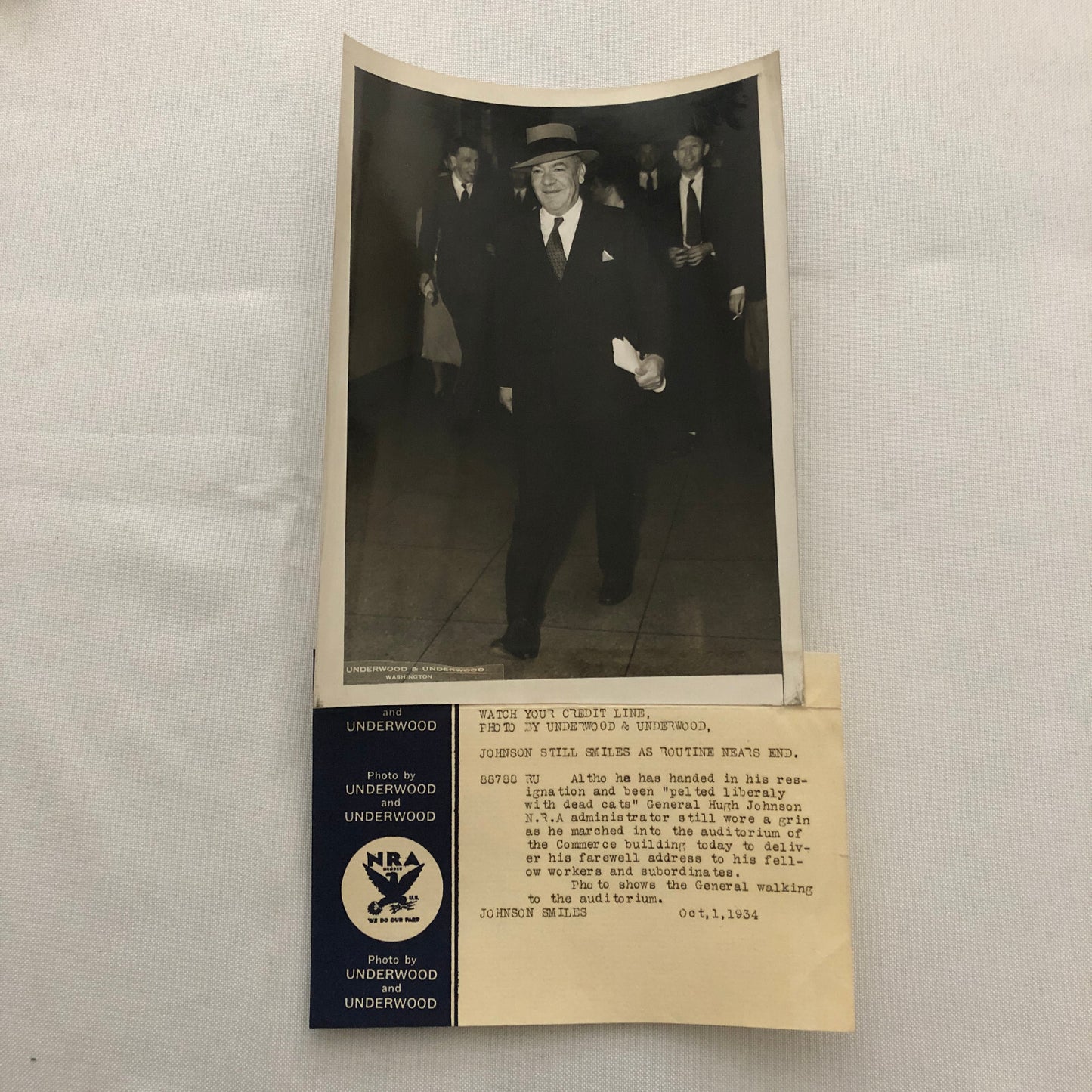 Press Photograph Photo NRA National Recovery Administration New Deal 1934