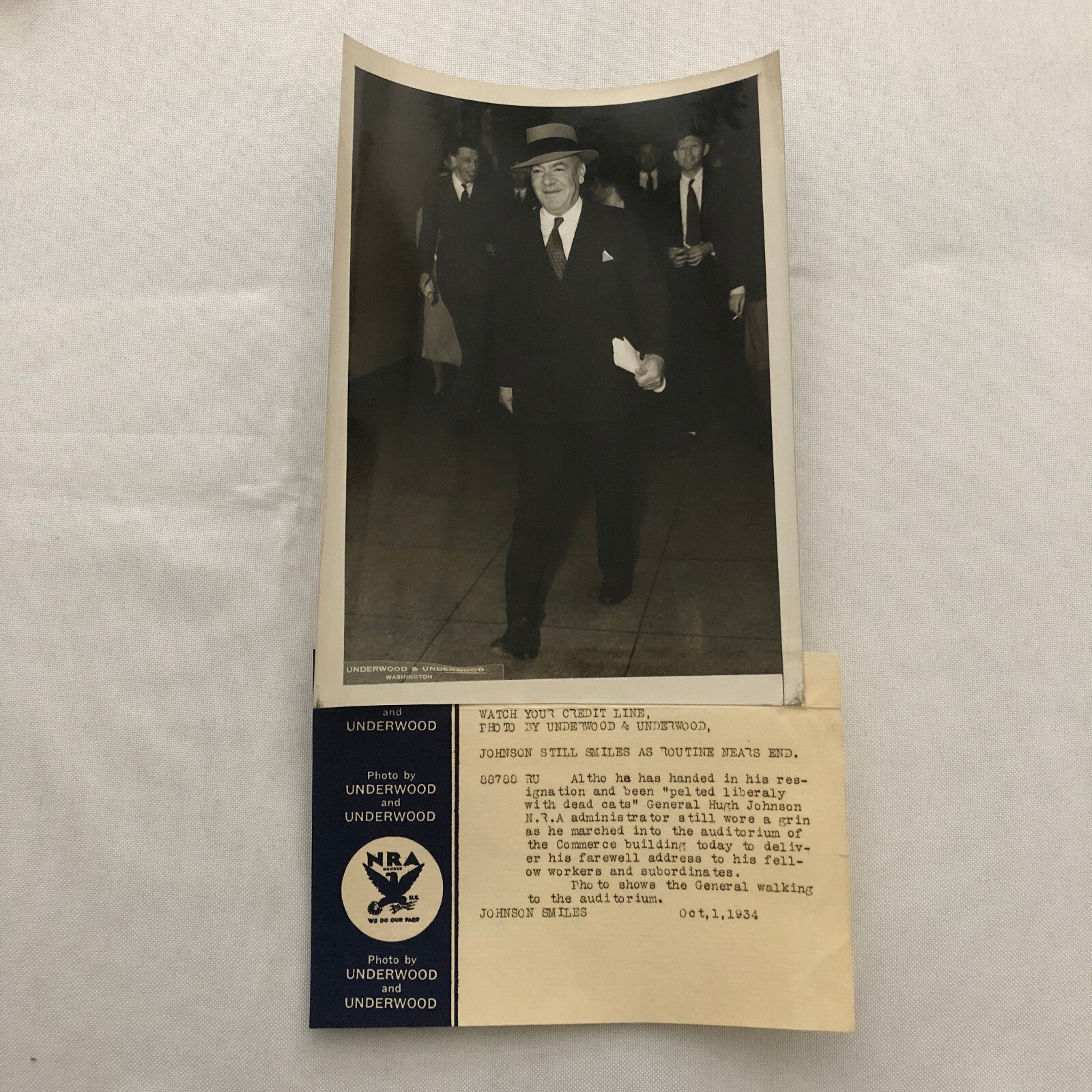 Press Photograph Photo NRA National Recovery Administration New Deal 1934