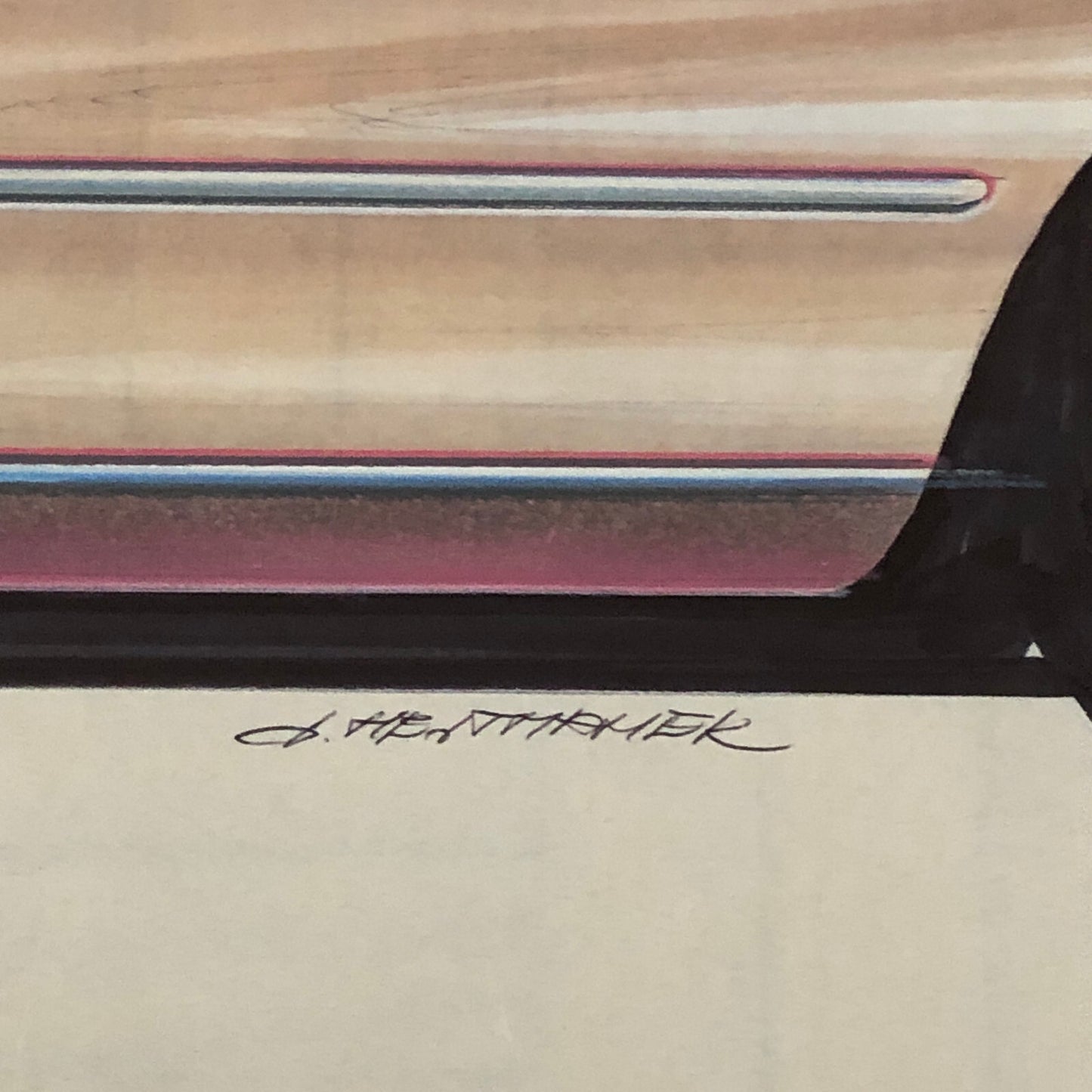 Car Styling Concept Illustration Art Drawing Sketch Vintage Lot of 2