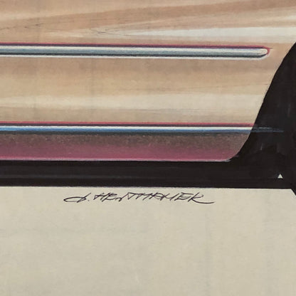 Car Styling Concept Illustration Art Drawing Sketch Vintage Lot of 2