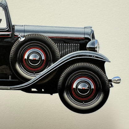 1936 Opel P4 Cabriolet Limousine Car Illustration Art Drawing Hand Drawn