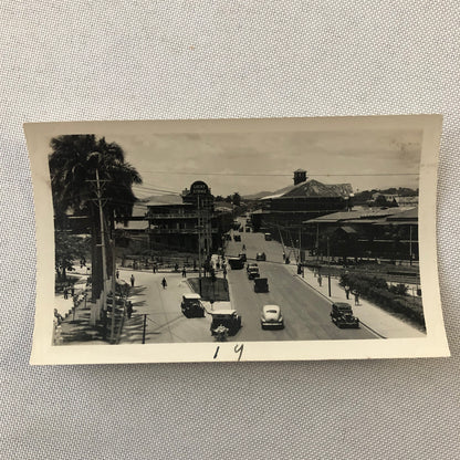 Vintage Street Scene Snapshot Photo Photograph Cars Automobile Lucky Strike Sign
