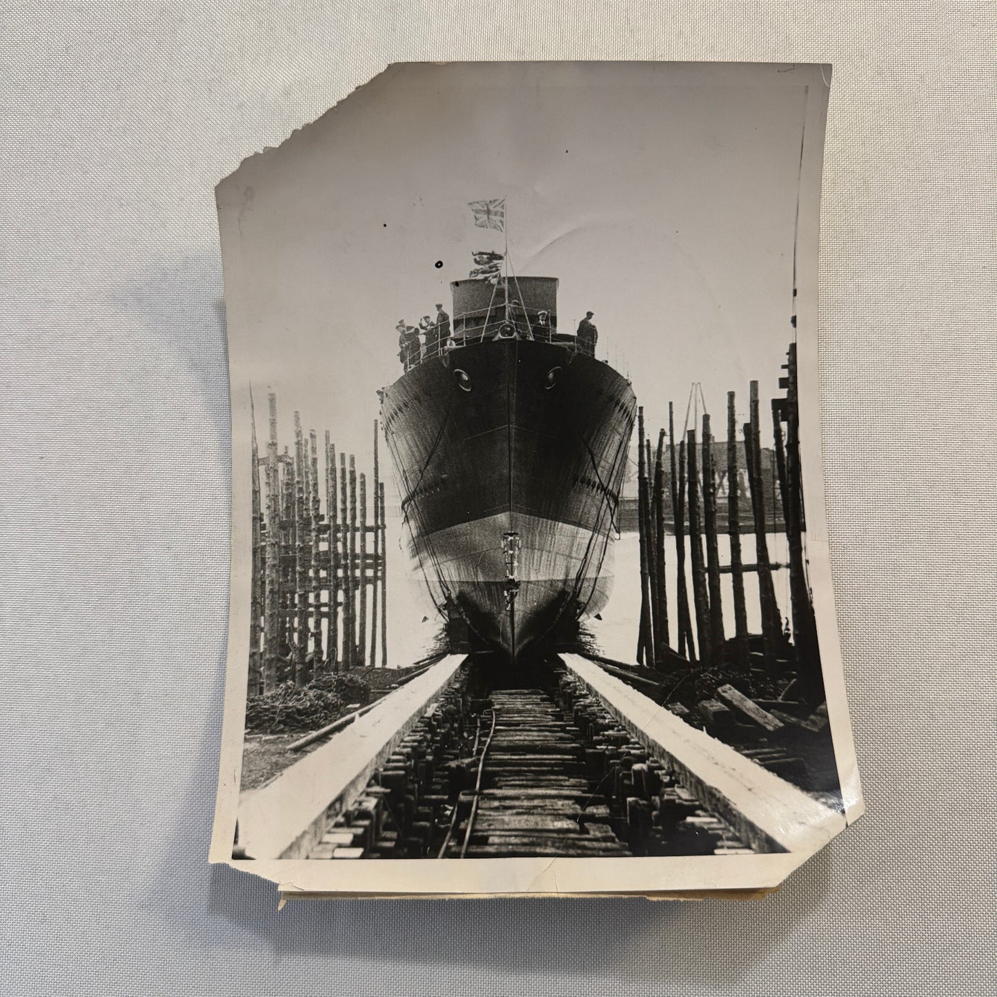 Vintage Royal Canadian Navy Ship Photograph Photo HMCS Saguenay Boat