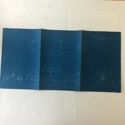 1930 Coachbuilder Car Design Blueprint Rendering Blue Print Speedster Cabriolet