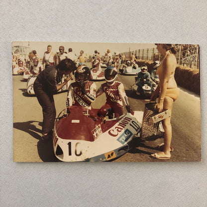 Vintage Motorcycle Sidecar Racing Photo photograph Rider Side Car