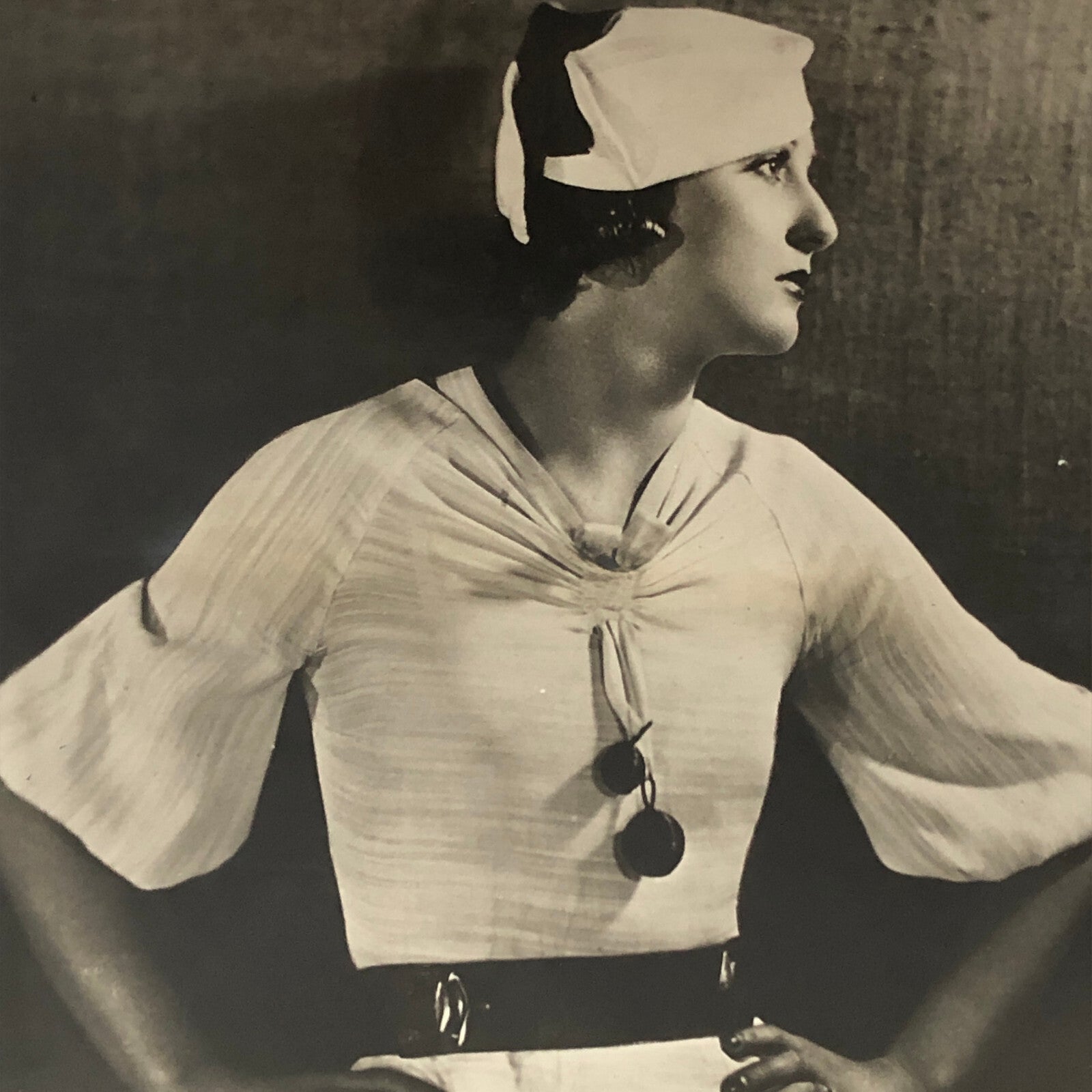 Press Photo Photograph Fashion Model Flamisol Fabric Underwood & Underwood