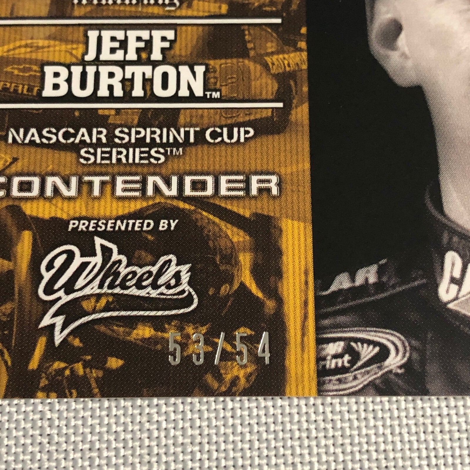 2010 Wheels Main Event Marks Jeff Burton NASCAR Signed Auto Autograph Card /54