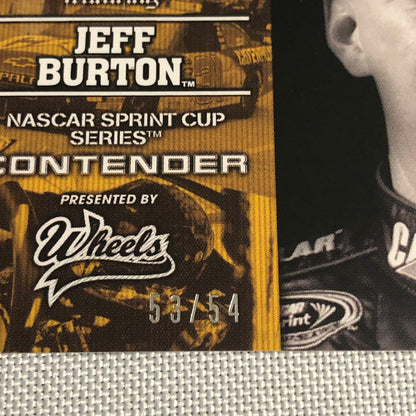 2010 Wheels Main Event Marks Jeff Burton NASCAR Signed Auto Autograph Card /54