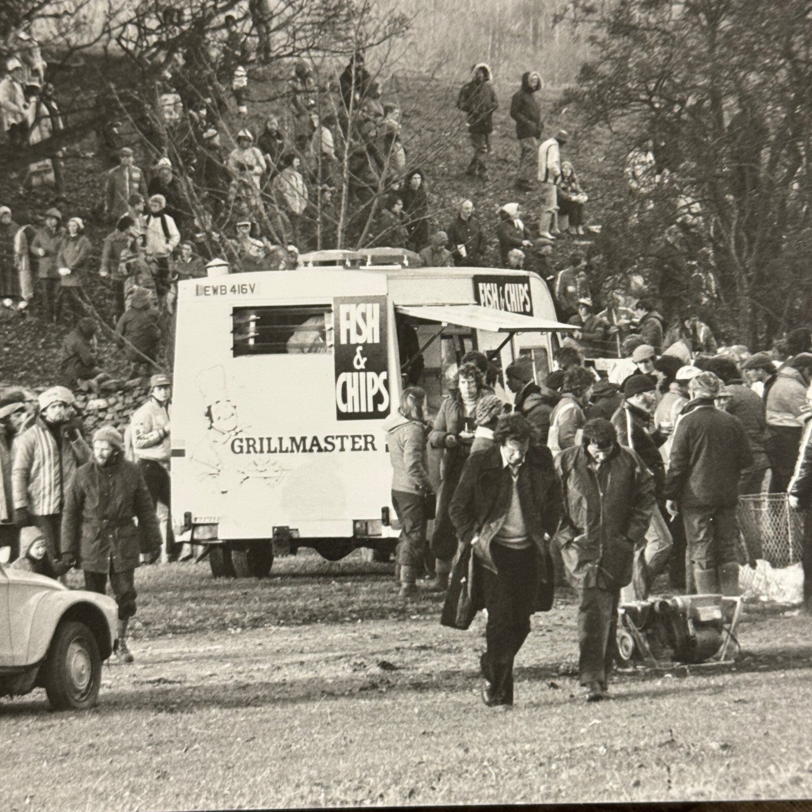1980 RAC Rally Rallye Car Racing Photo Photograph Citroen 2CV Fish & Chips Truck