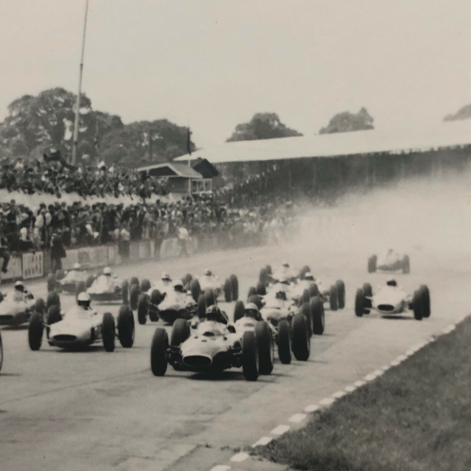 Vintage Grand Prix Car Racing Photo Photograph - Dan Gurney + Bernard Cahier 