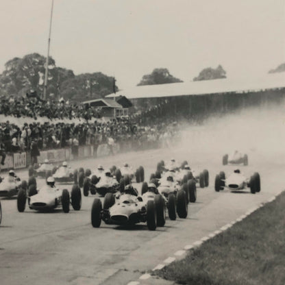 Vintage Grand Prix Car Racing Photo Photograph - Dan Gurney + Bernard Cahier 