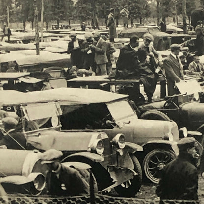 Antique Press Photo Photograph Meurisse Cars and Racing Spectators Paris Nice 