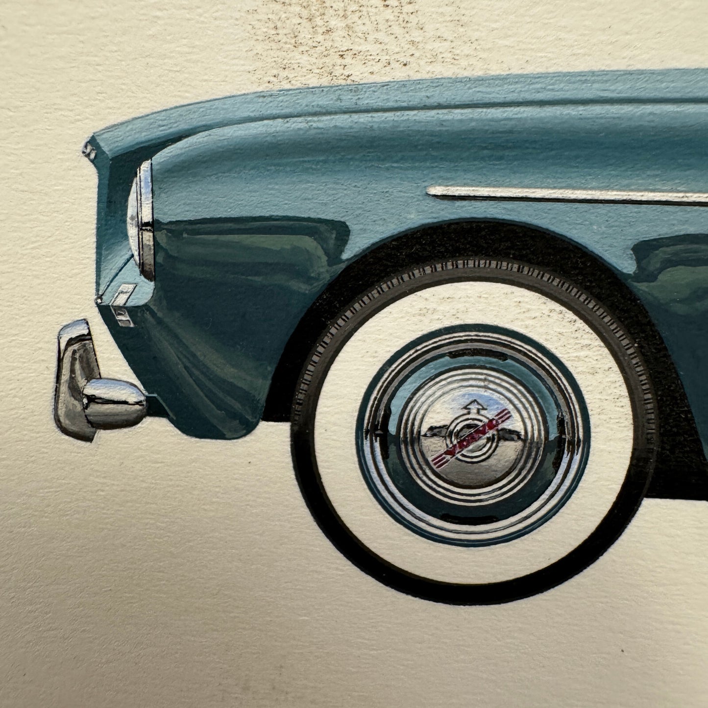 1956 Volvo P1900 Car Automobile Illustration Art Drawing Hand Drawn Robert Preis