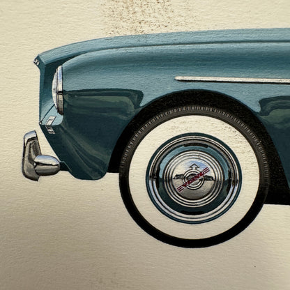 1956 Volvo P1900 Car Automobile Illustration Art Drawing Hand Drawn Robert Preis