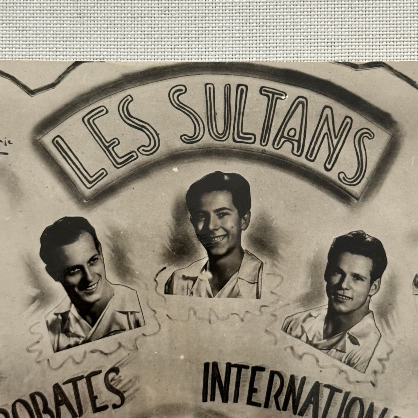 Vintage Circus Acrobat Act Balancing Photo Photograph Les Sultans French