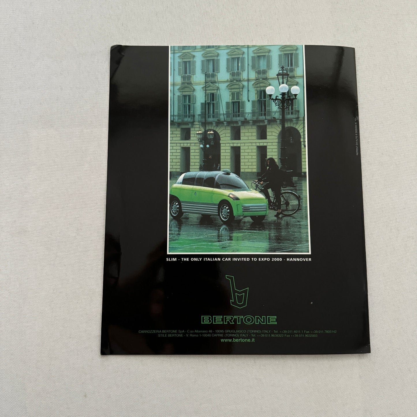 Bertone Slim Concept Car Prototype Sales Brochure Catalog 2000