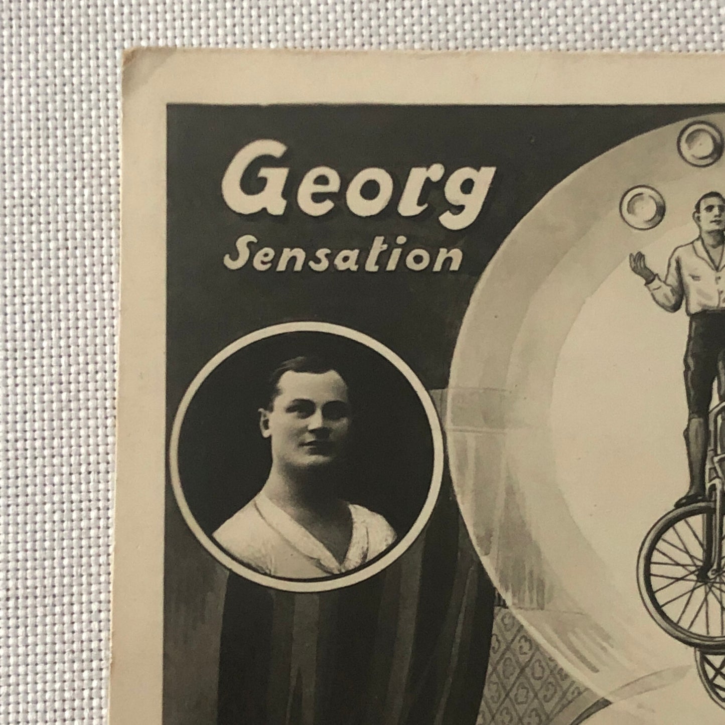 Vintage Circus Balancing Act Bicycle Bike Postcard Post Card