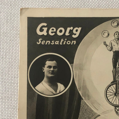 Vintage Circus Balancing Act Bicycle Bike Postcard Post Card