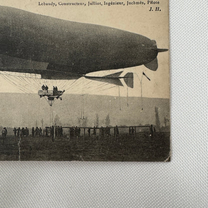 Vintage Zeppelin Airship Dirigible Postcard Post Card French La Republique 1908