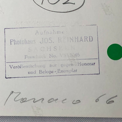 Vintage 1966 Monaco Grand Prix Car Racing Photo Photograph Image Jos Reinhard