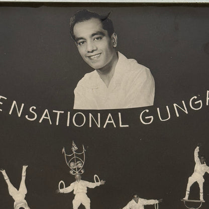 Vintage Circus Photo Acrobat Juggling Balancing Act Sensational Gunga Photograph
