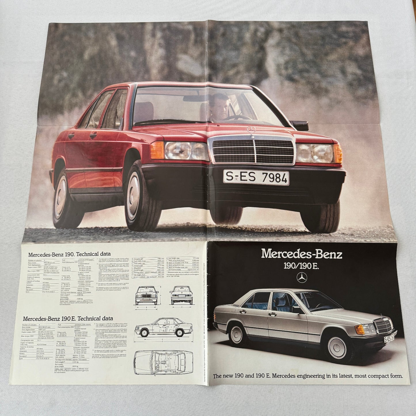 Mercedes Benz 190 and 190E Car Sales Brochure Catalog Advertising 190 E