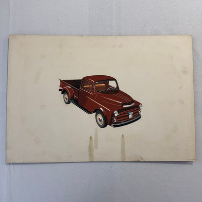 Vintage Pickup Truck Concept Car Design Sketch Rendering Illustration Original