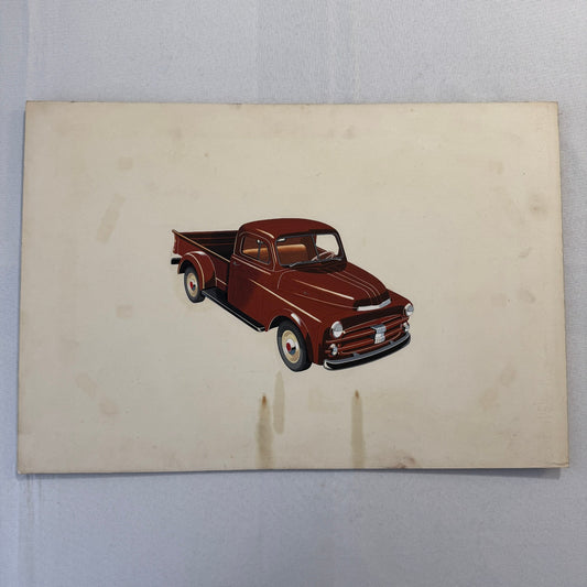 Vintage Pickup Truck Concept Car Design Sketch Rendering Illustration Original