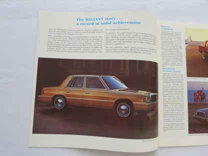 1984 Plymouth Reliant Sales Brochure Catalog Coupe Sedan Wagon 