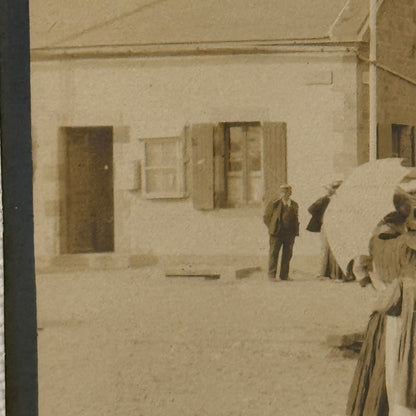 Vintage Photograph Photo Antique People with Early Automobile