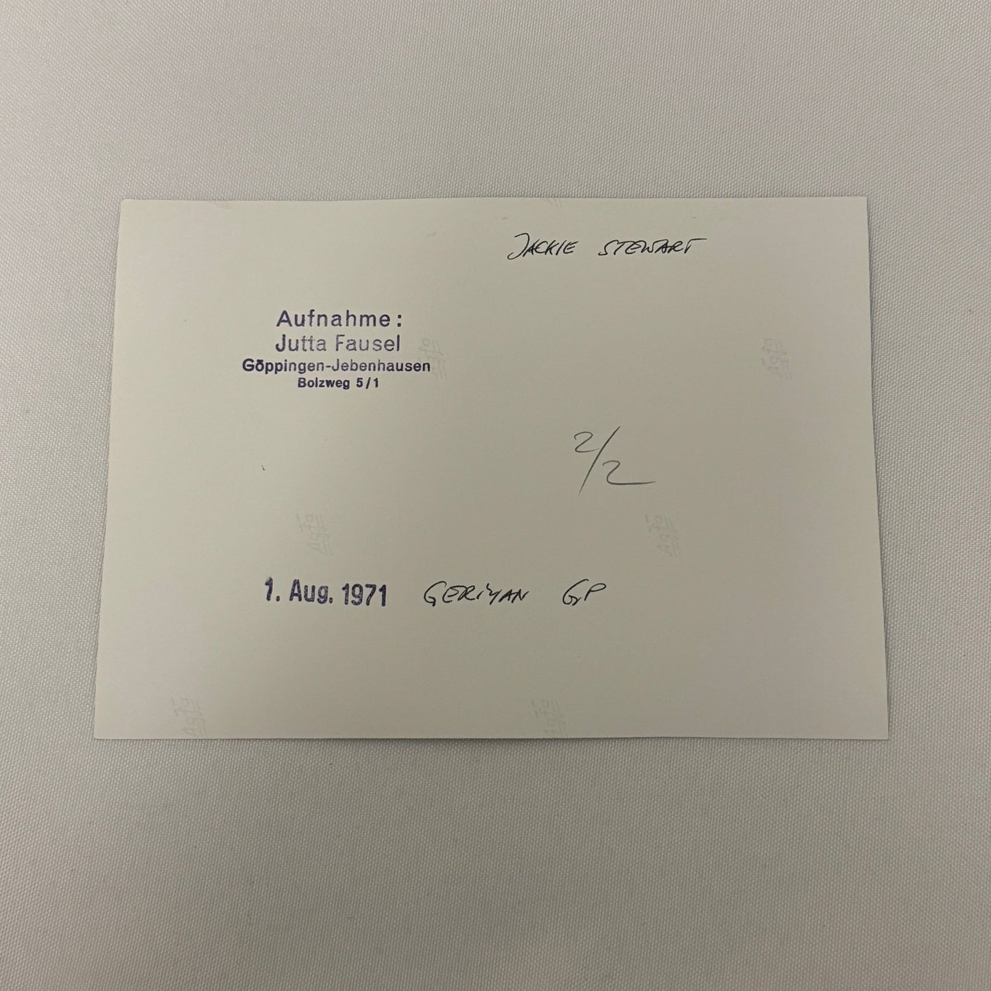 Vintage Racing Photo 1971 German Grand Prix Race Jackie Stewart Motorsport