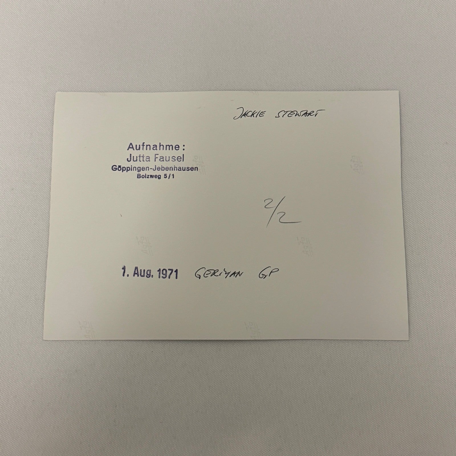 Vintage Racing Photo 1971 German Grand Prix Race Jackie Stewart Motorsport