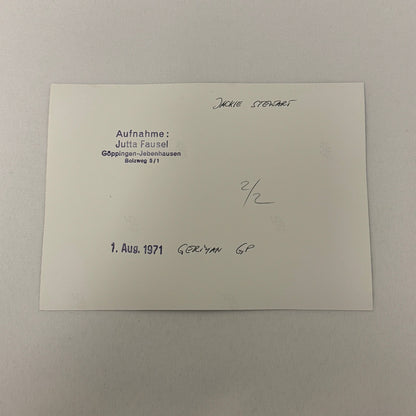 Vintage Racing Photo 1971 German Grand Prix Race Jackie Stewart Motorsport