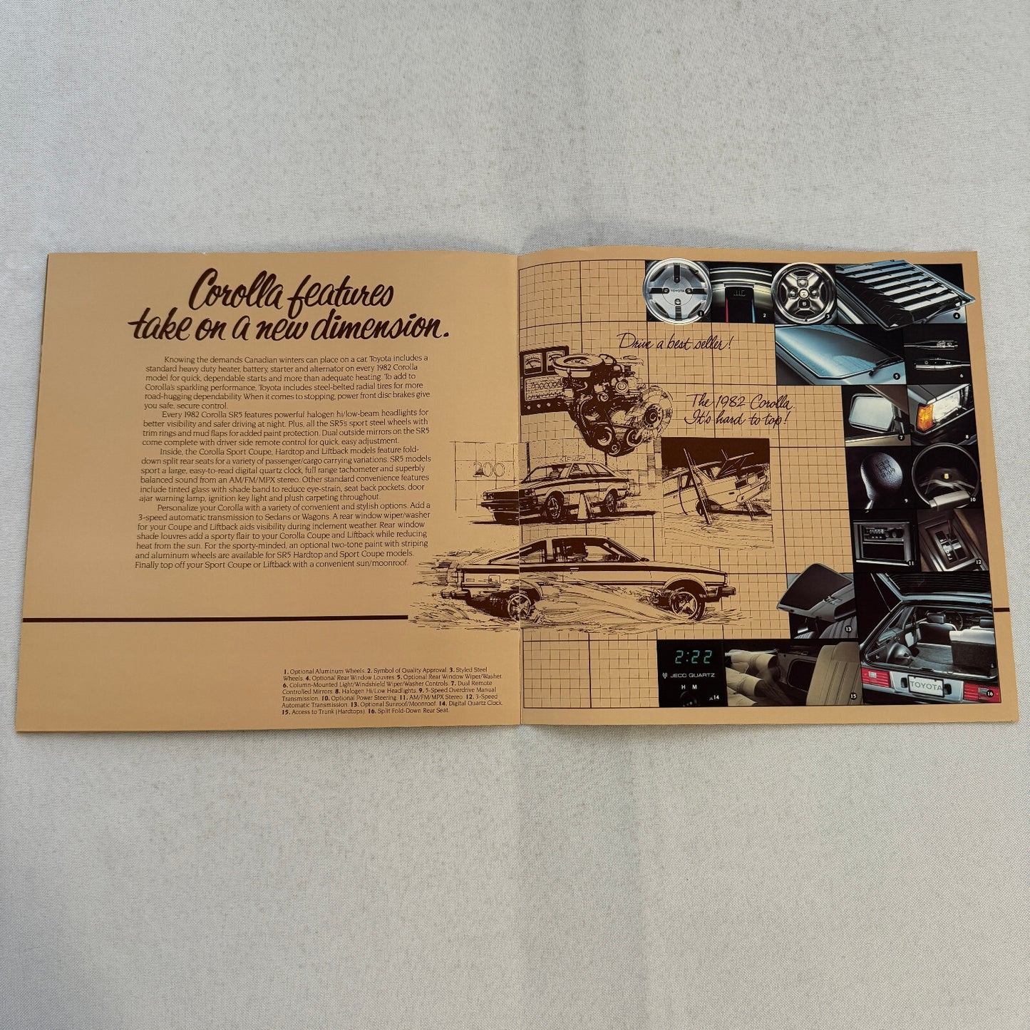 1982 Toyota Corolla Car Sales Brochure Catalog DLX SR5 Coupe Hardtop Wagon