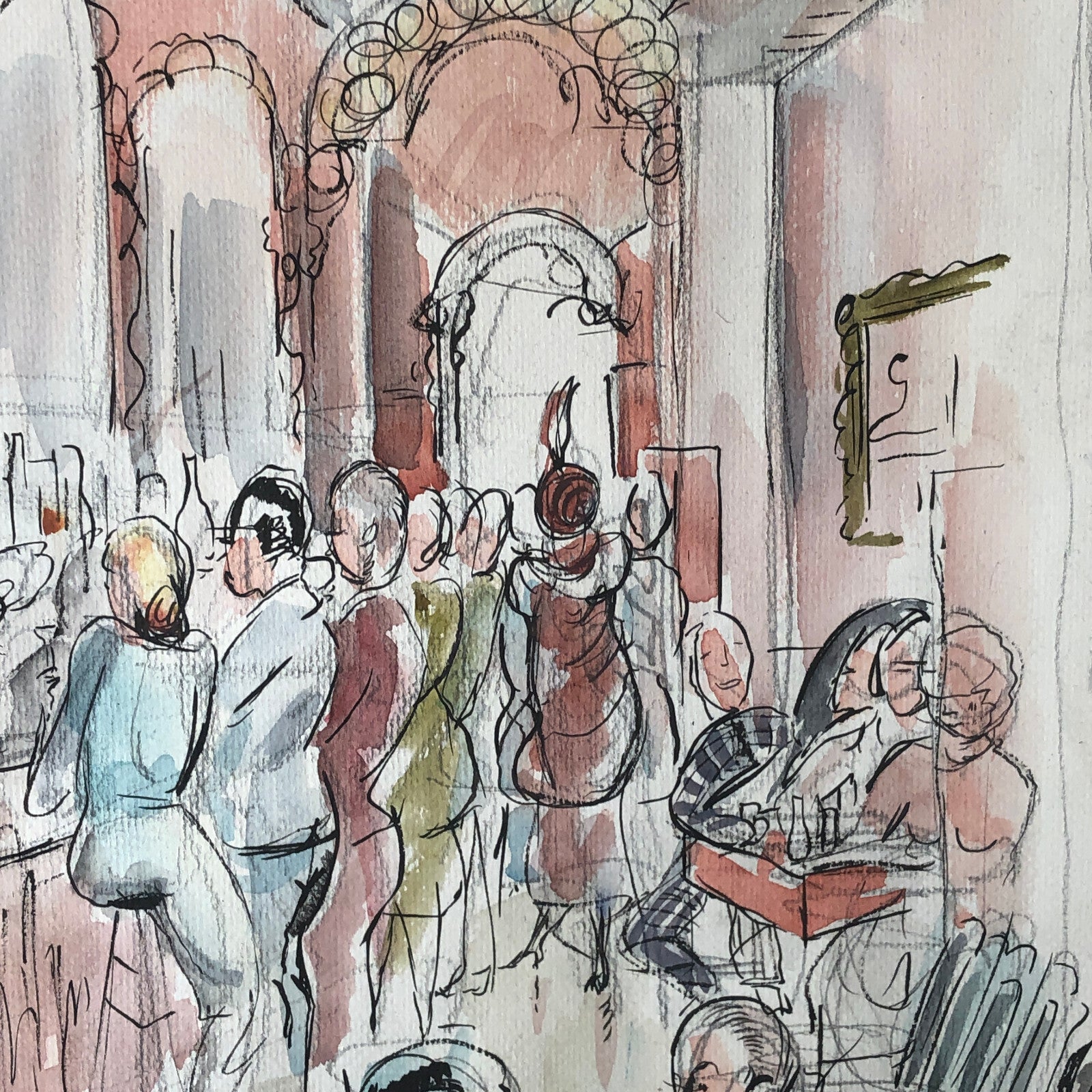 Vintage Painting Art Artwork Artist Arthur E Sudler Bar Scene People Men Women