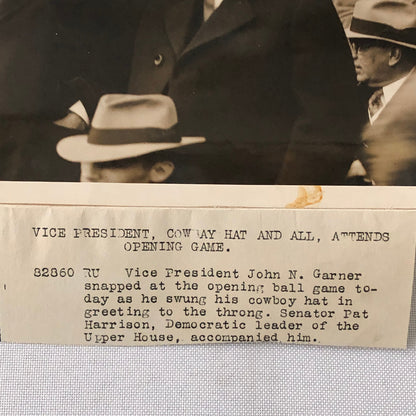 Press Photo Photograph John N Garner Vice President at Baseball Game Roosevelt