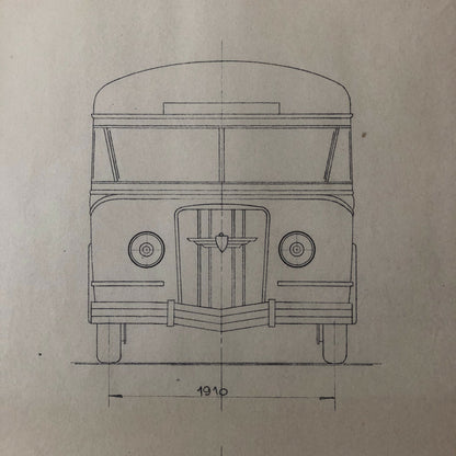 1935 Coachbuilder Bus Design Blueprint Rendering Blue Print Coach Bus Truck