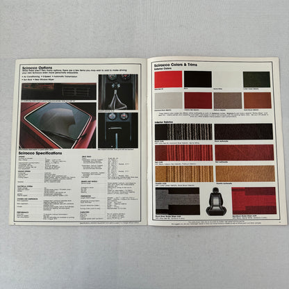 1980 Volkswagen VW Scirocco Car Sales Brochure Catalog Advertising