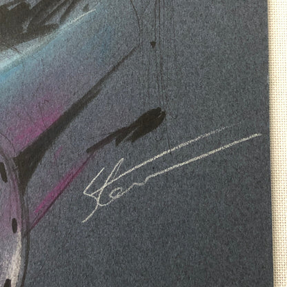 Styling Concept Car Illustration Art Drawing Sketch Vintage Original 1980s