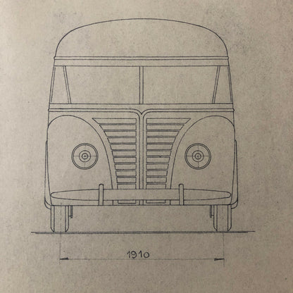 1935 Coachbuilder Bus Design Blueprint Rendering Blue Print Coach Bus Truck