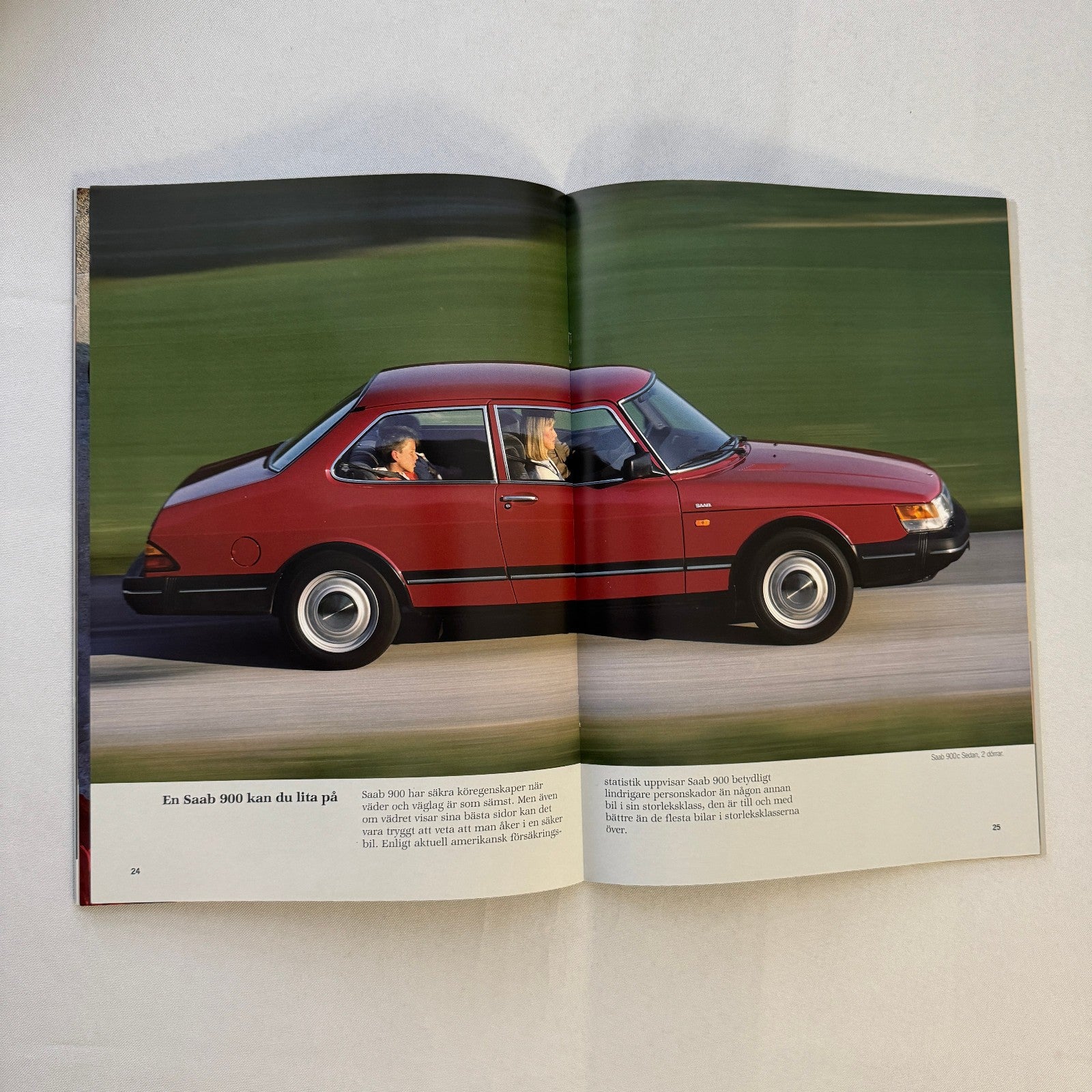 Vintage Saab 900 Car Sales Brochure Catalog 900 Turbo 900i 900C Car SWEDISH Text