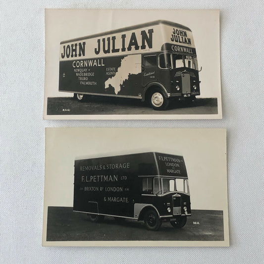 Vintage Moving Van Truck Photo Photograph Lot of 2 UK 