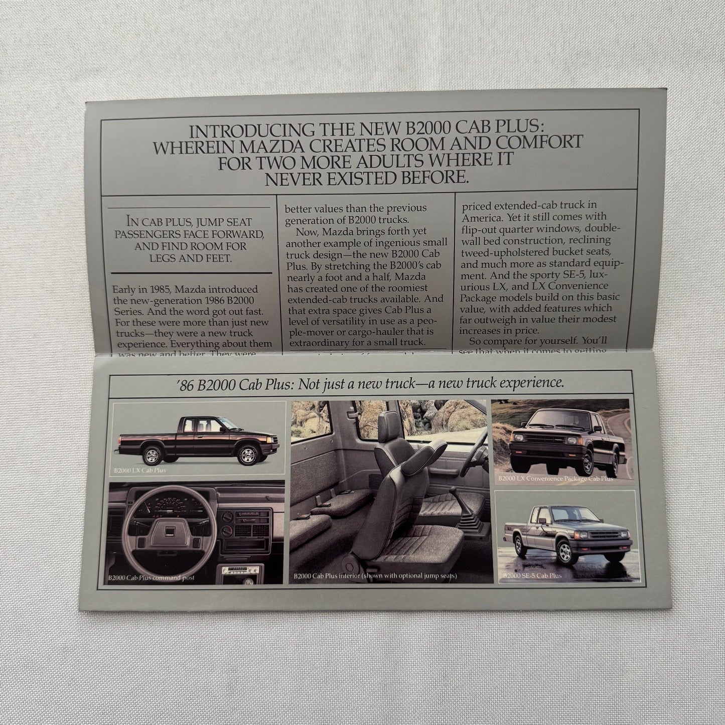 1986 Mazda B2000 Cab Plus Brochure Catalog Vintage
