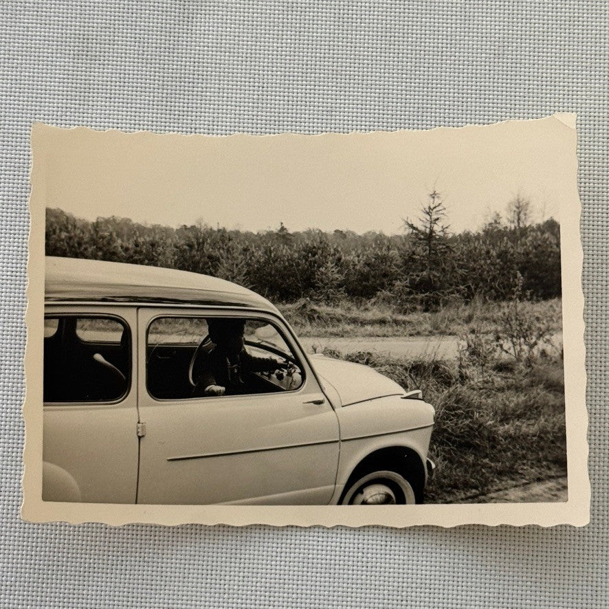 Child with Fiat 600 Car Photo Photograph Print Snapshot Lot 4x Vintage
