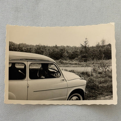 Child with Fiat 600 Car Photo Photograph Print Snapshot Lot 4x Vintage