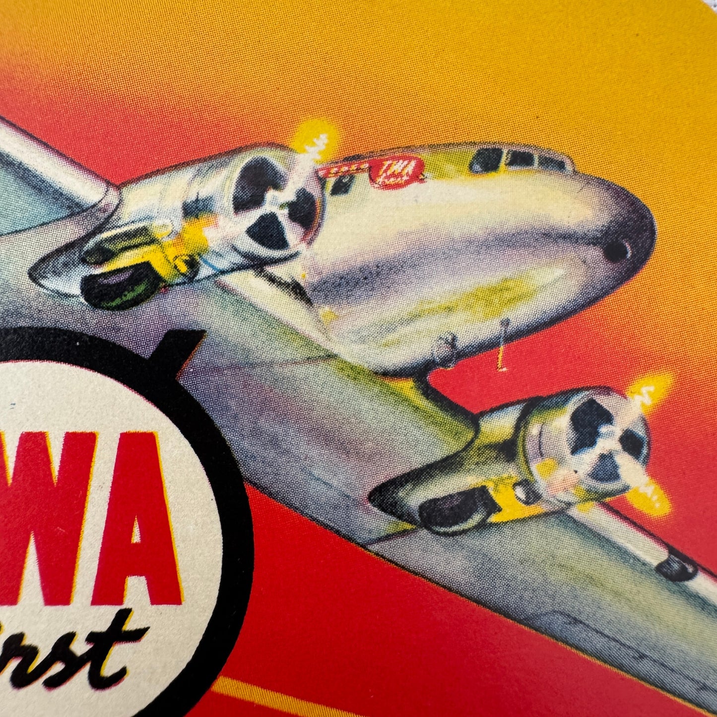 TWA Lindbergh Line Luggage Label Vintage Airplane Airline Aircraft
