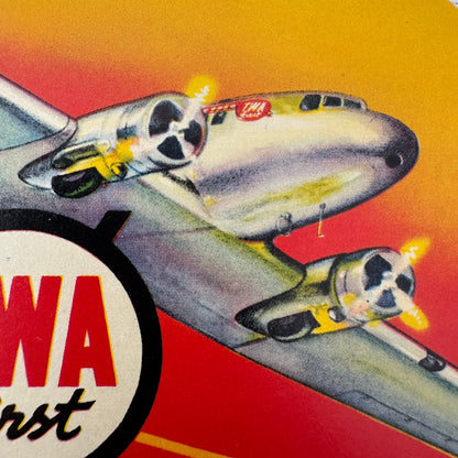 TWA Lindbergh Line Luggage Label Vintage Airplane Airline Aircraft