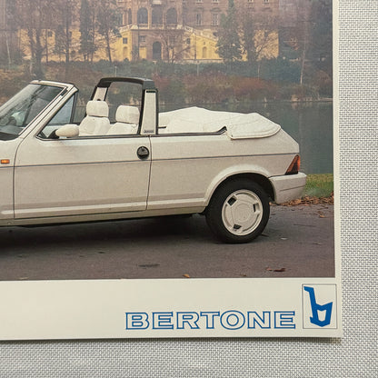 Bertone Cabrio Convertible Cabriolet Sales Sheet Brochure Mini Poster 1985