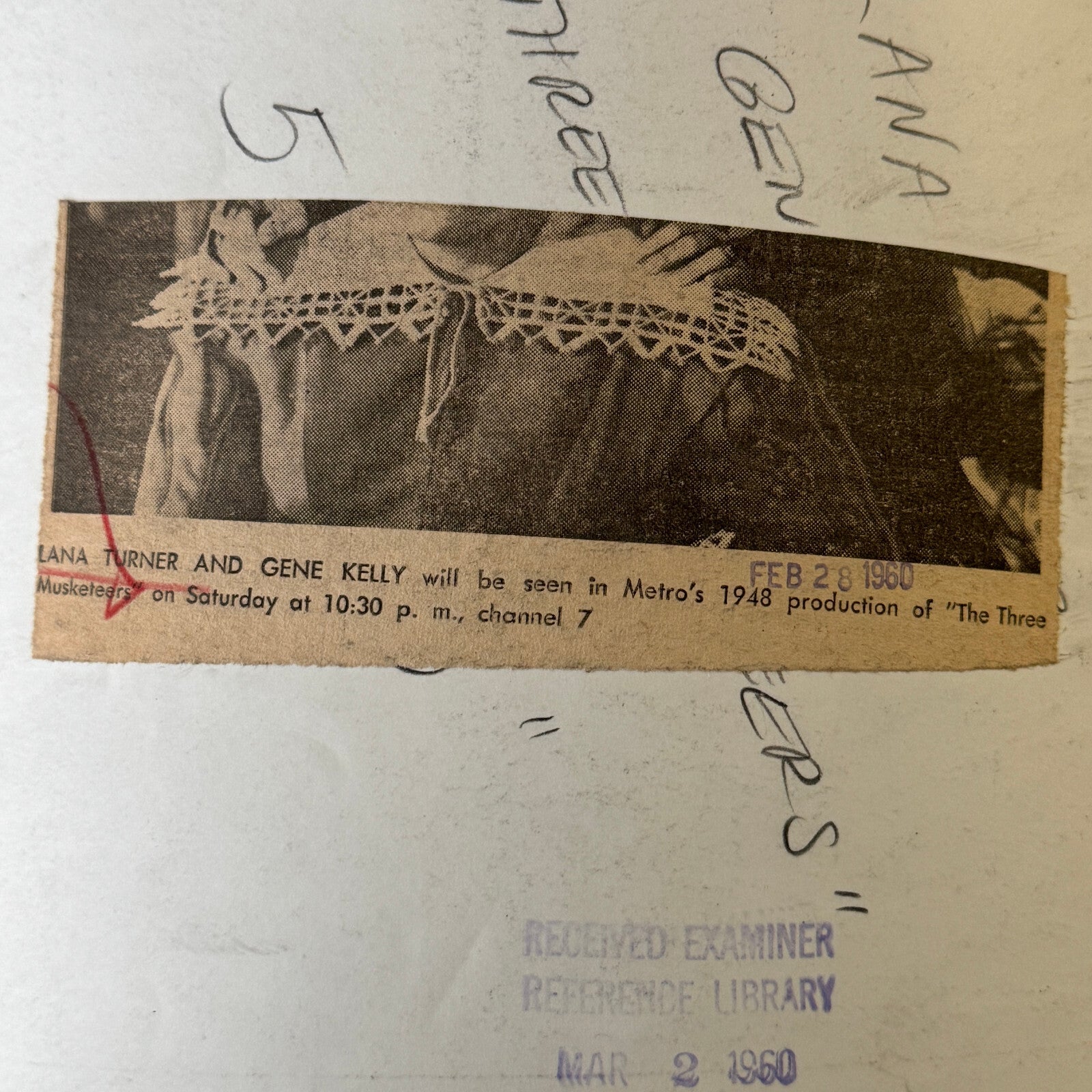 Vintage Movie Press Photo Photograph Three Musketeers Lana Turner Gene Kelly