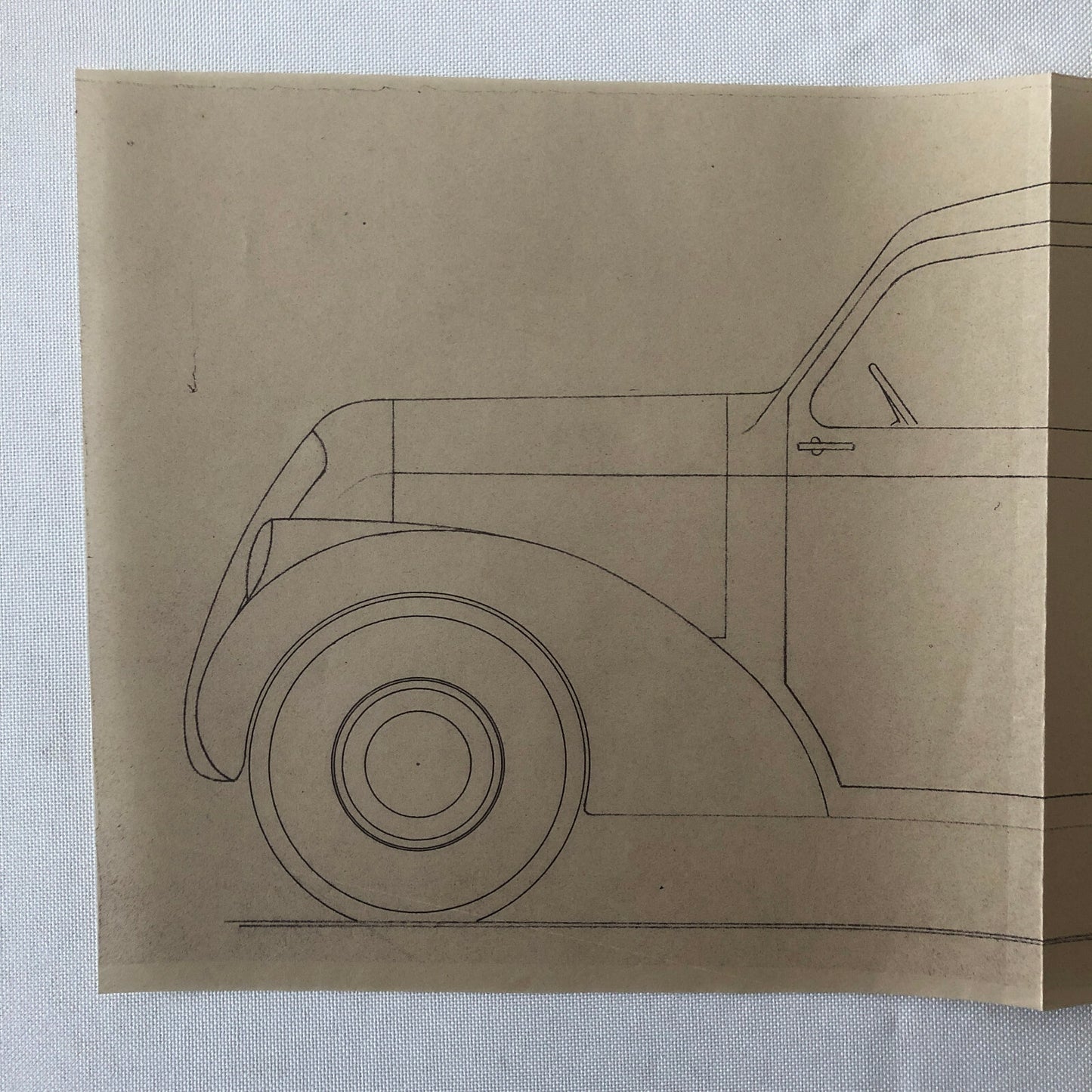 1936 Coachbuilder Car Design Blueprint Rendering Blue Print Coupe Body Style 